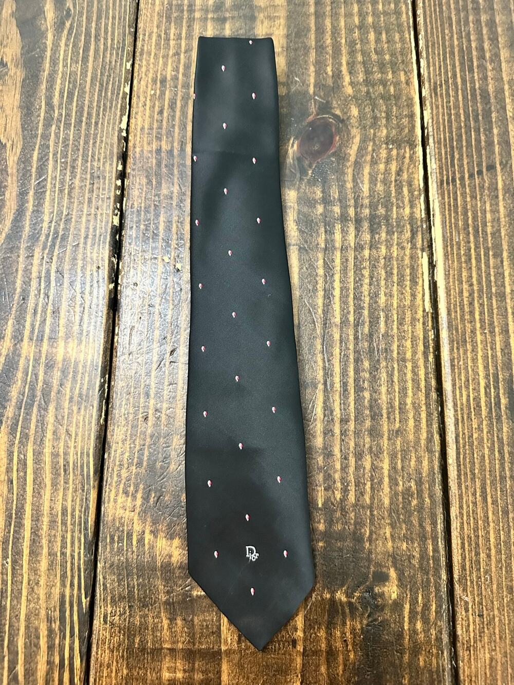 Cristian Dior silk black tie
